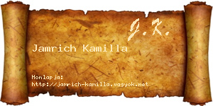 Jamrich Kamilla névjegykártya